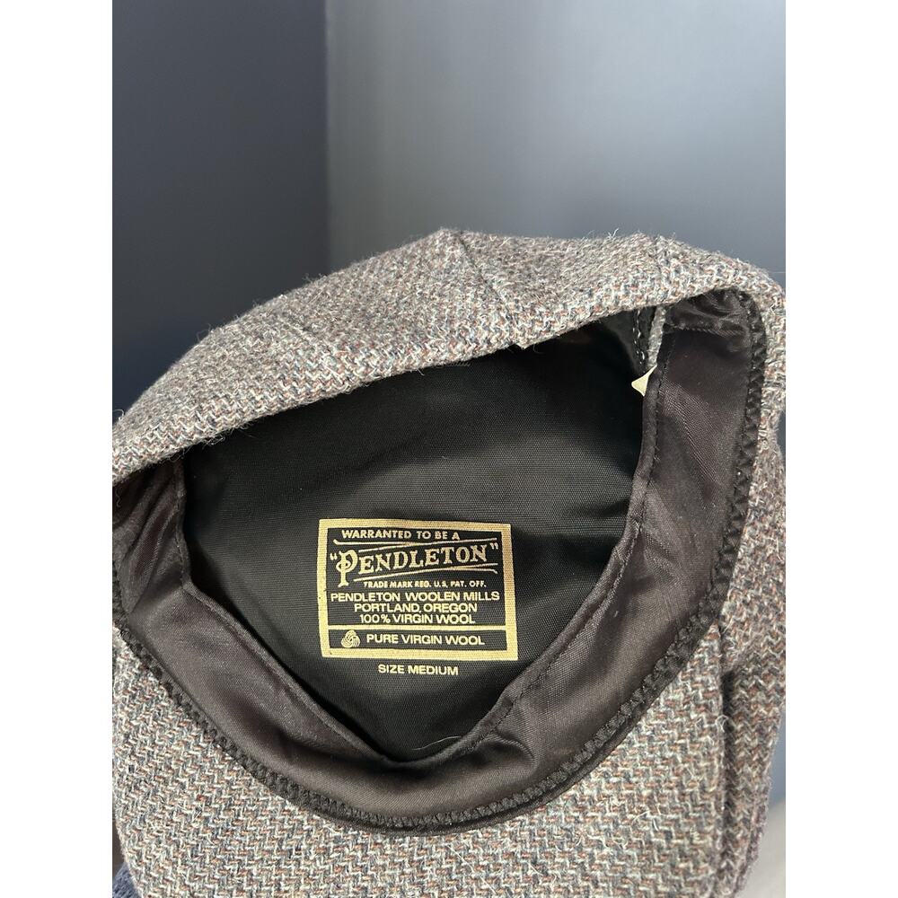 Vintage Pendleton Hat Virgin Wool Cap US Made Size Medium England Europe Peaky - Picture 6 of 7